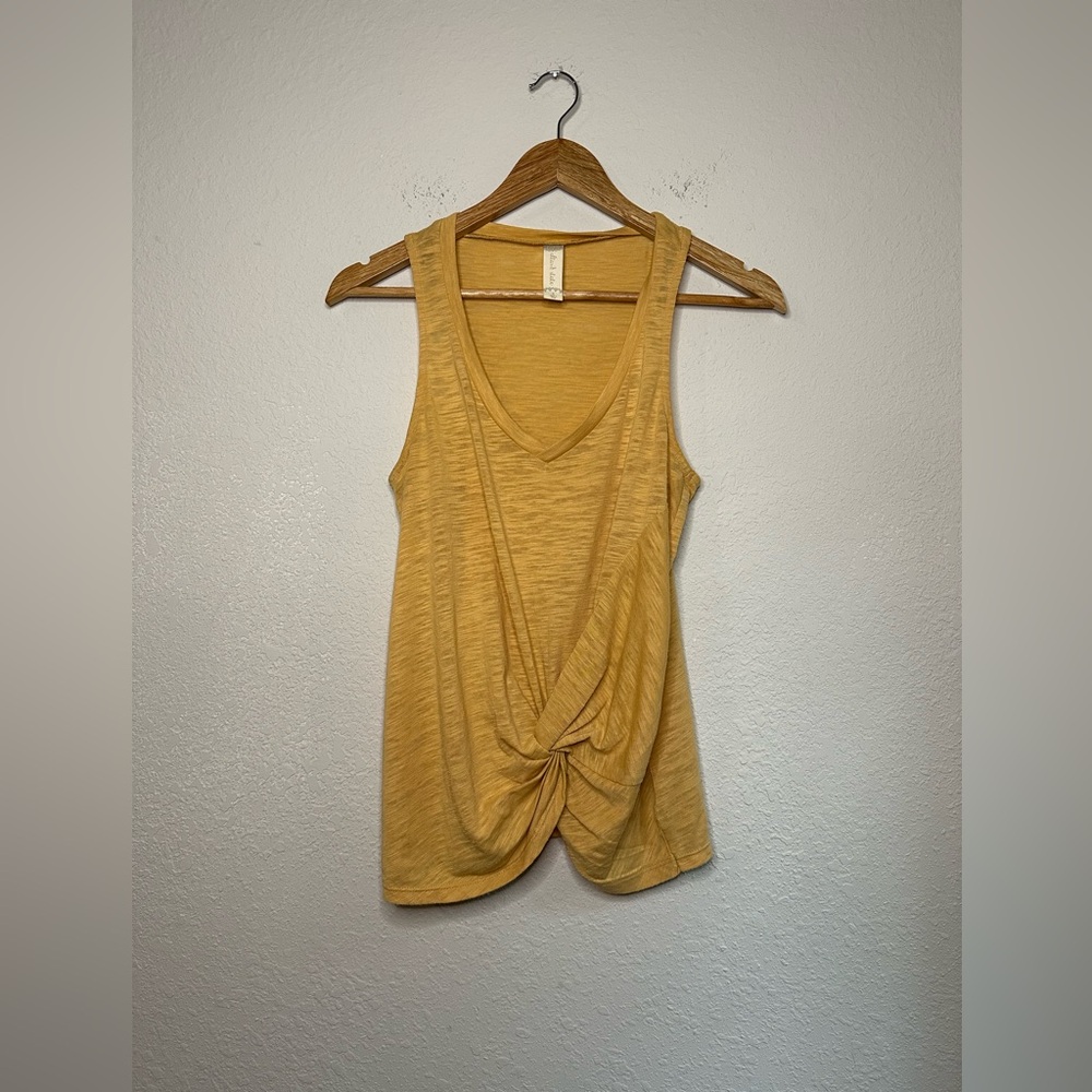 Altar’d State Yellow Twisted Knotted Tank Size Small